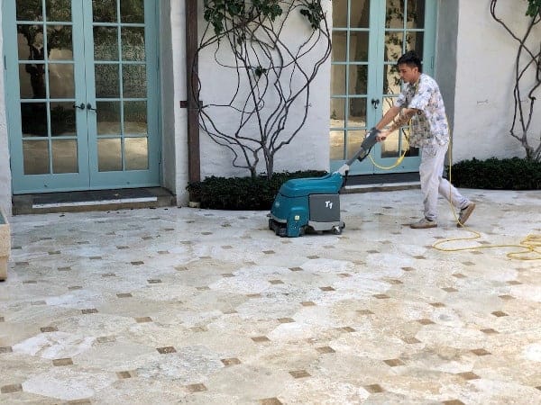 Stone Maintenance Services in the Mediterranean Courtyard.