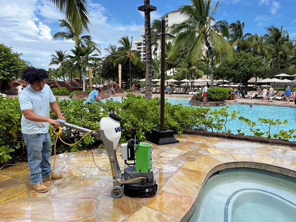 Pool deck resurfacing