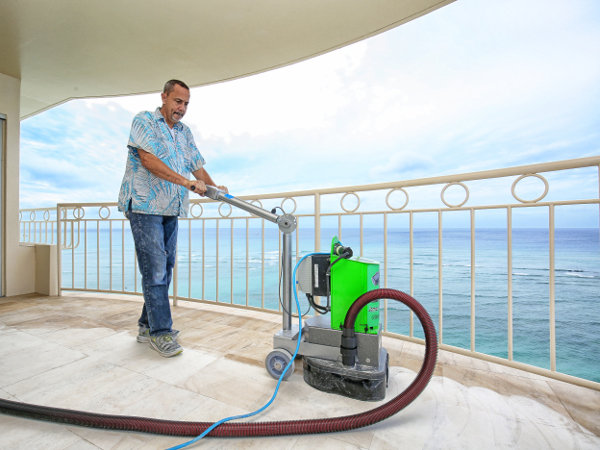 Limestone lanai resurfacing.